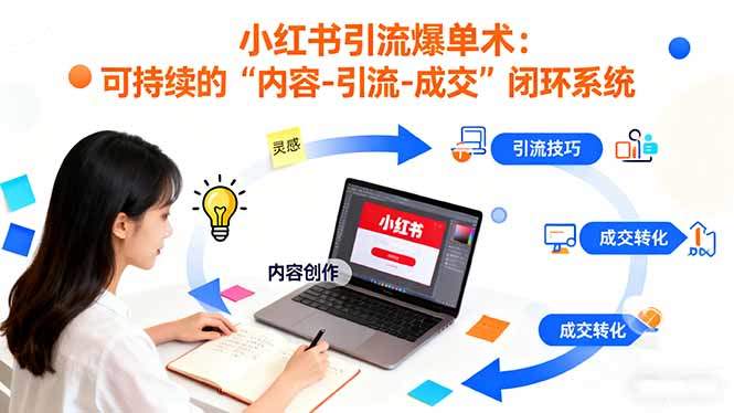 小红书引流爆单术:构建一套低成本 可持续的“内容-引流-成交”闭环系统-樵渔匹