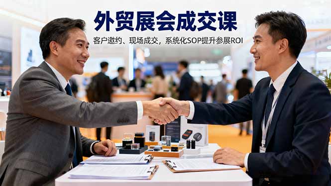 外贸展会成交课,含目标制定、客户邀约、现场成交,系统化SOP提升参展ROI-樵渔匹
