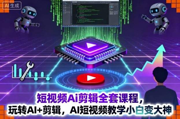 短视频Ai剪辑全套课程,玩转AI+剪辑,AI短视频教学小白变大神-樵渔匹