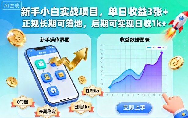 新手小白实战项目,单日收益3张+,正规长期可落地,后期可实现日收1k+【揭秘】-樵渔匹