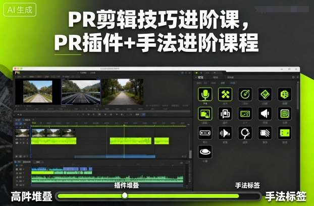 PR剪辑技巧进阶课,PR插件+手法进阶课程-樵渔匹
