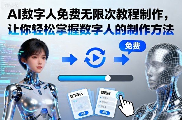 AI数字人免费无限次教程制作,让你轻松掌握数字人的制作方法-樵渔匹
