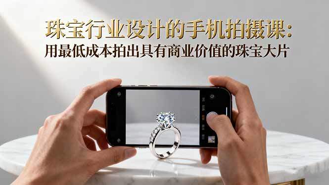 珠宝行业设计的手机拍摄课:用最低成本拍出具有商业价值的珠宝大片!-樵渔匹