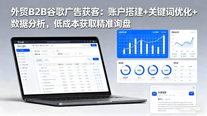 外贸B2B 谷歌广告获客:账户搭建+关键词优化+数据分析 低成本获取精准询盘-樵渔匹