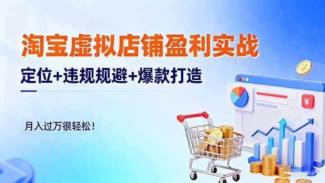 淘宝虚拟店铺盈利实战:定位+违规规避+爆款打造,月入过万很轻松!-樵渔匹
