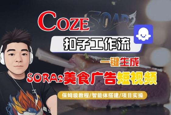 Coze扣子智能体工作流一键生成“SORA2美食广告“短视频,全流程保姆级教学-樵渔匹