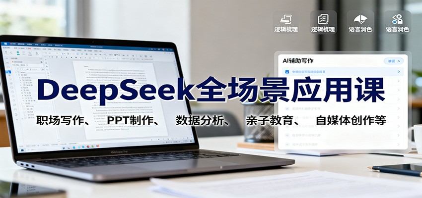 DeepSeek全场景应用课:职场写作、 PPT制作、数据分析、亲子教育、自媒体创作等-樵渔匹