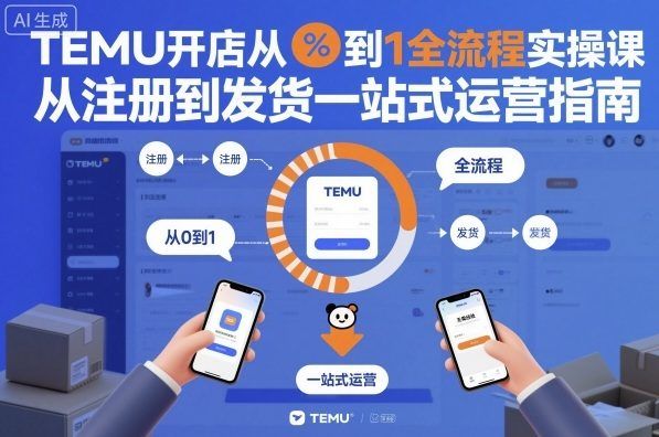 TEMU开店从0到1全流程实操课，从注册到发货一站式运营指南-樵渔匹