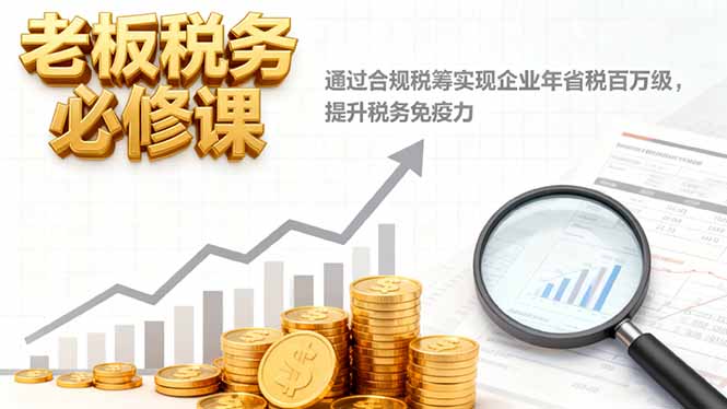 老板税务必修课，通过合规税筹实现企业年省税百万级，提升税务免疫力-樵渔匹