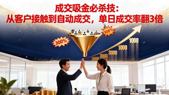 吸金成交营销必杀技：从客户接触到自动成交，单日成交率翻3倍-樵渔匹