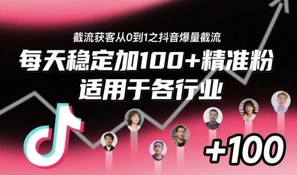 截流获客从0到1之抖音爆量截流,每天稳定加100+精准粉,适用于各行业-樵渔匹
