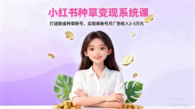 小红书种草变现系统课:打造吸金种草账号,实现单账号月广告收入3-5万元-樵渔匹