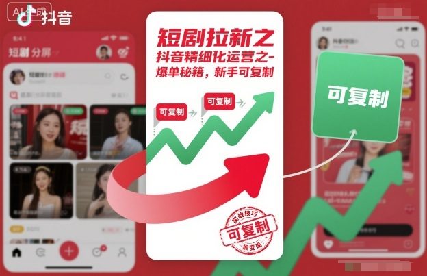 短剧拉新之抖音精细化运营之爆单秘籍,新手可复制-樵渔匹