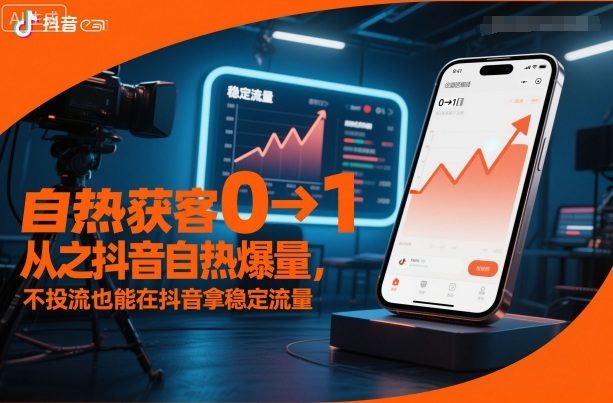 自热获客从0到1之抖音自热爆量，不投流也能在抖音拿稳定流量-樵渔匹