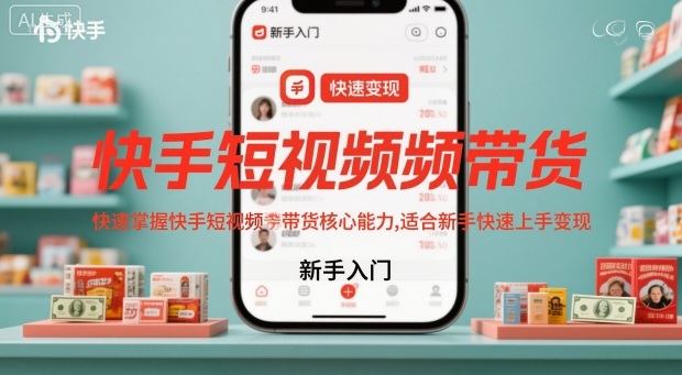 快手短视频带货,快速掌握快手短视频带货核心能力,适合新手快速上手变现-樵渔匹