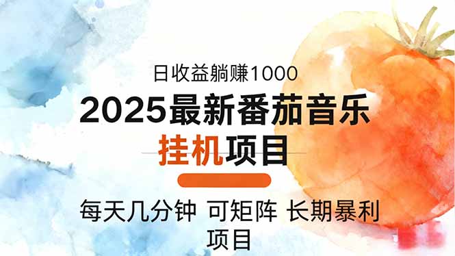 2025年最新番茄音乐人挂机项目,每天几分钟,月入1000+,可矩阵,一台...-樵渔匹