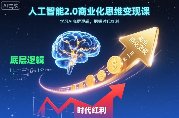 人工智能2.0商业化思维变现课,学习AI底层逻辑,把握时代红利-樵渔匹