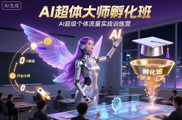 AI超体大师孵化班，AI超级个体流量实战训练营-樵渔匹