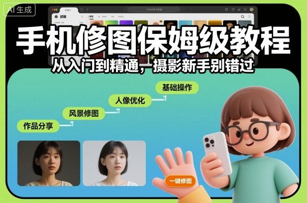手机修图保姆级教程，从入门到精通，摄影新手别错过-樵渔匹
