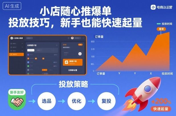 小店随心推爆单投放技巧,新手也能快速起量-樵渔匹