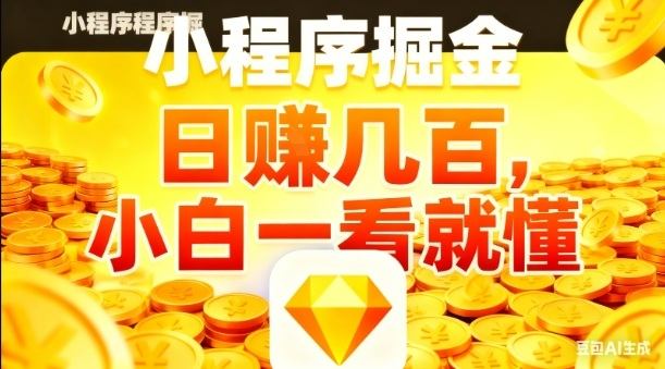 微信小程序掘金项目，日入几张，项目简单，小白一看就懂，5分钟就能学会上手操作【揭秘】-樵渔匹