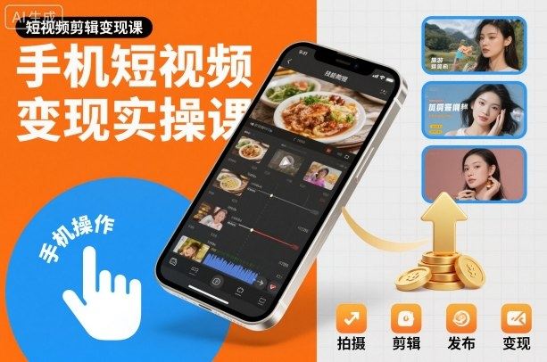 手机短视频变现实操课,短视频剪辑变现课-樵渔匹