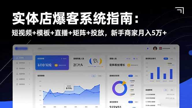 实体店爆客系统指南:短视频+模板+直播+矩阵+投放,新手商家月入5万+-樵渔匹