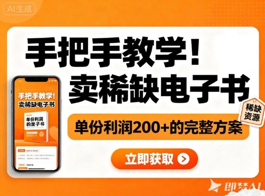 手把手教学！在小红书卖稀缺电子书，单份利润2张+的完整方案-樵渔匹
