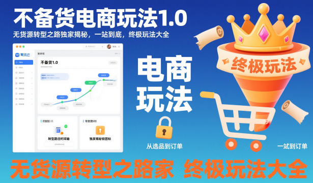 不备货电商玩法1.0,无货源转型之路独家揭秘,一站到底,终极玩法大全-樵渔匹