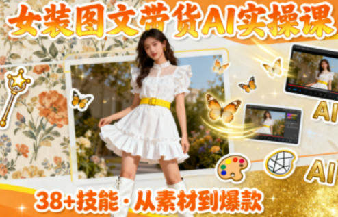 女装图文带货的AI实操课,覆盖38个实用技能,快速提升素材制作效率-樵渔匹