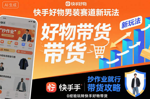 快手好物男装赛道新玩法,抄作业就行,0经验玩转快手好物带货-樵渔匹