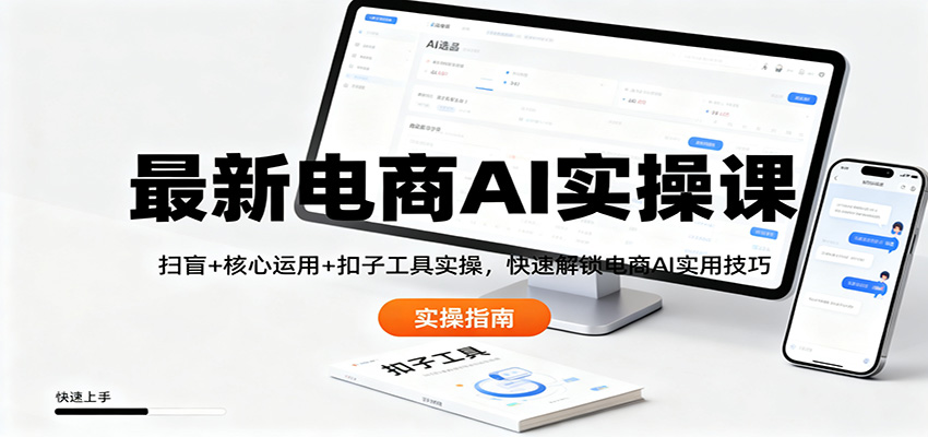 最新电商AI实操课：扫盲+核心运用+扣子工具实操，快速解锁电商AI实用技巧-樵渔匹