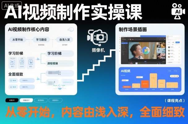 AI视频制作实操课,从零开始,内容由浅入深,全面细致-樵渔匹