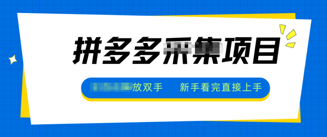 拼多多电商采集，一小时50+，操作简单，零投资-樵渔匹