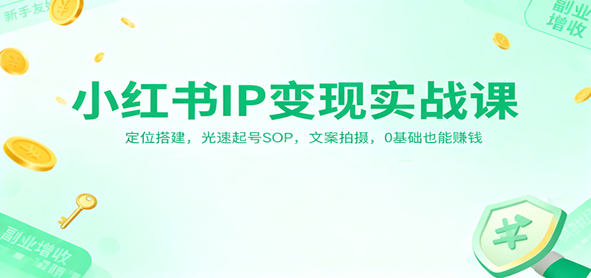 小红书IP变现实战课:定位搭建,光速起号SOP,文案拍摄,0基础也能赚钱-樵渔匹