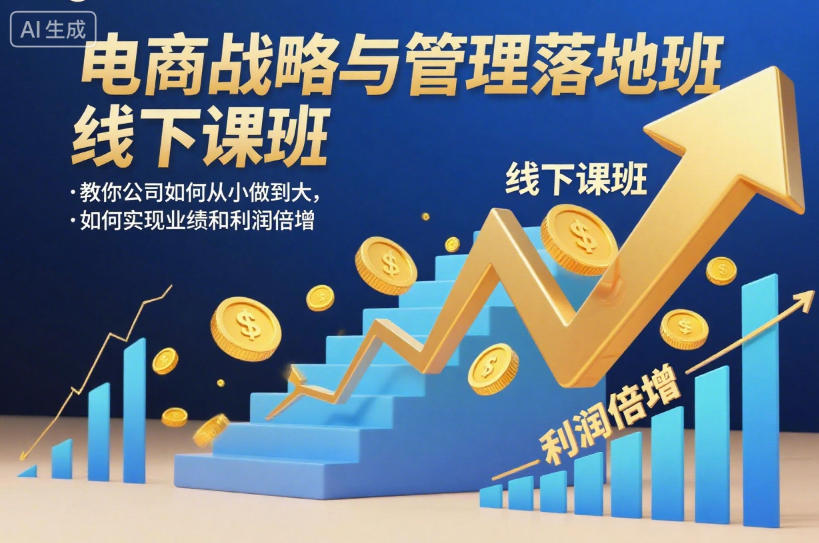 电商战略与管理落地班线下课,教你公司如何从小做到大,如何实现业绩和利润倍增【录音】-樵渔匹