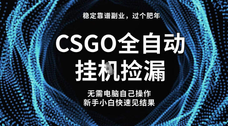 【稳定副业】全球最热门游戏CSGO全自动捡漏,最新玩法,新手小白日入5张+【揭秘】-樵渔匹