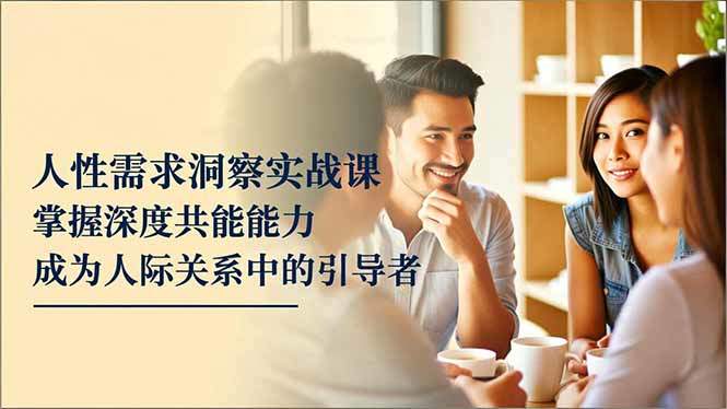 人性需求洞察实战课，掌握深度共感能力，成为人际关系中的引导者-樵渔匹
