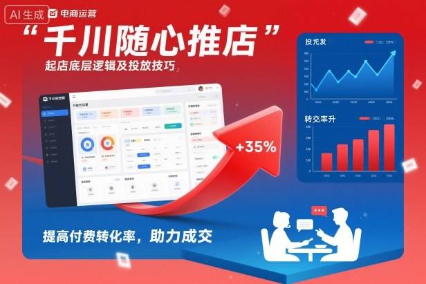 千川随心推起店底层逻辑及投放技巧,提高付费转化率,助力成交-樵渔匹