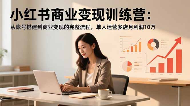 小红书商业变现训练营：从账号搭建到商业变现的完整流程，单人运营多店月利润10万-樵渔匹
