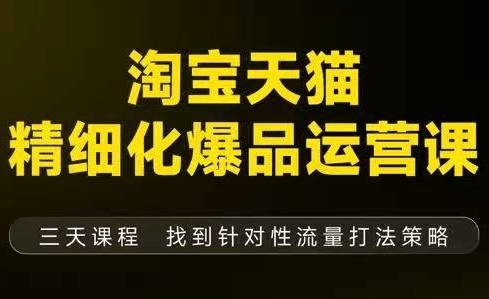 猫课子幽·淘宝天猫精细化爆品运营【音频+字幕+文档】(9月12-14杭州线下课)-樵渔匹