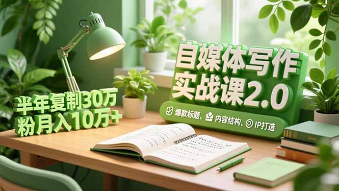 自媒体写作实战课2.0，爆款标题、内容结构、IP打造，半年复制30万粉月入10万+-樵渔匹
