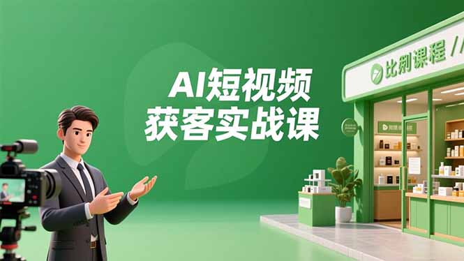 AI短视频获客实战课，数字人创作、实体行业应用、精准引流，30天获取客源月入6万+-樵渔匹