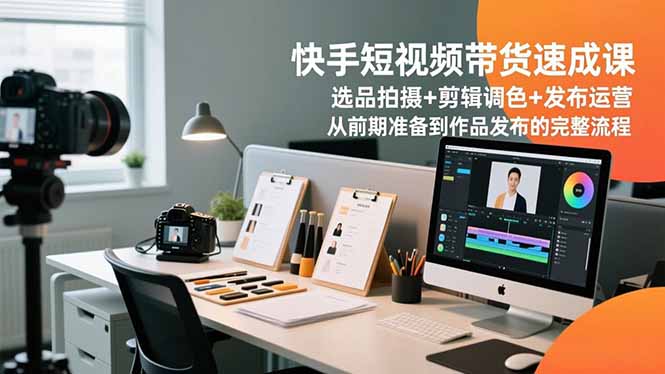 快手短视频带货速成课,选品拍摄+剪辑调色+发布运营,从前期准备到作品发布的完整流程-樵渔匹