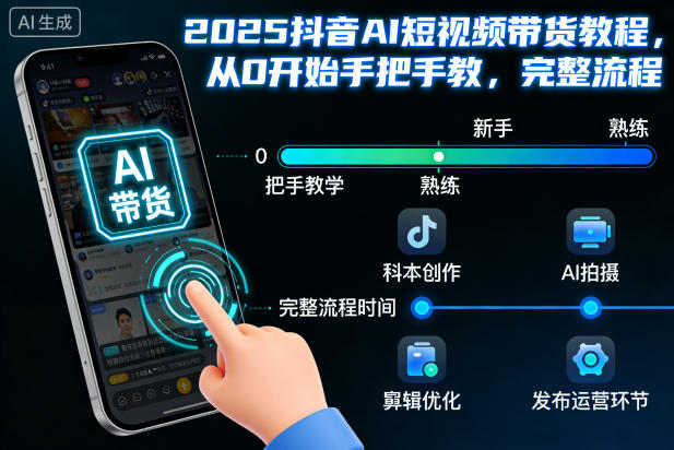 2025抖音AI短视频带货教程，从0开始手把手教，完整流程-樵渔匹
