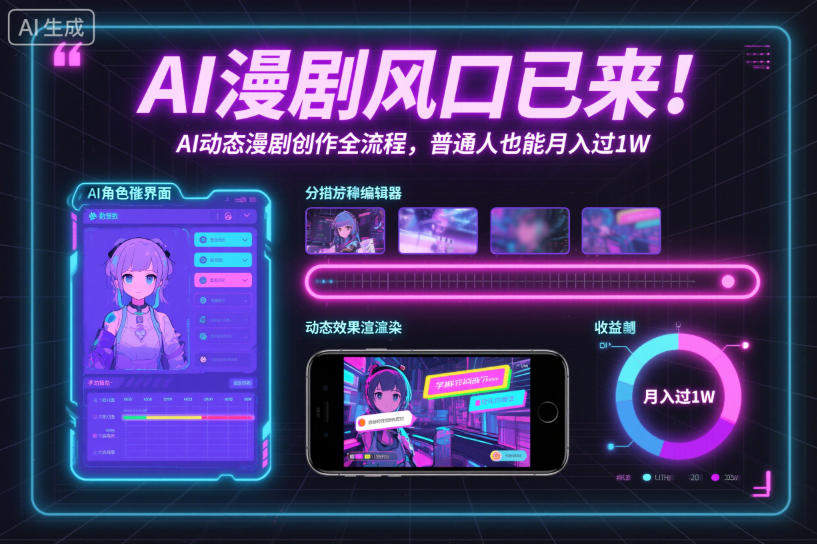 AI漫剧风口已来!AI动态漫剧创作全流程,普通人也能月入过1W-樵渔匹