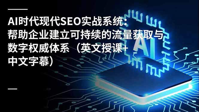 AI时代现代SEO实战系统:帮助企业建立可持续的流量获取与数字权威体系(英文授课+中文字幕-樵渔匹