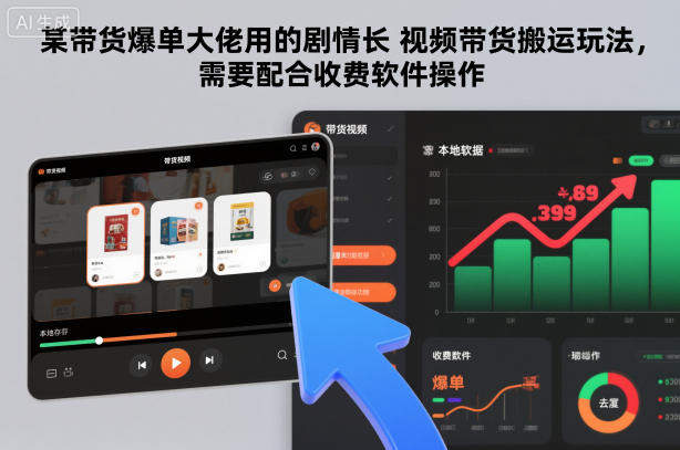 某带货爆单大佬用的剧情长视频带货搬运玩法,需要配合收费软件操作-樵渔匹