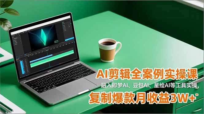 AI剪辑全案例实操课，融入即梦AI、豆包AI、星绘AI等工具实操，复制爆款月收益3W+-樵渔匹