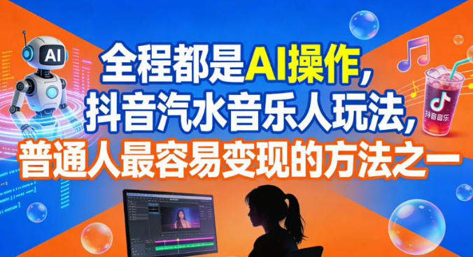 全程都是AI操作，抖音汽水音乐人玩法，普通人最容易变现的方法之一-樵渔匹